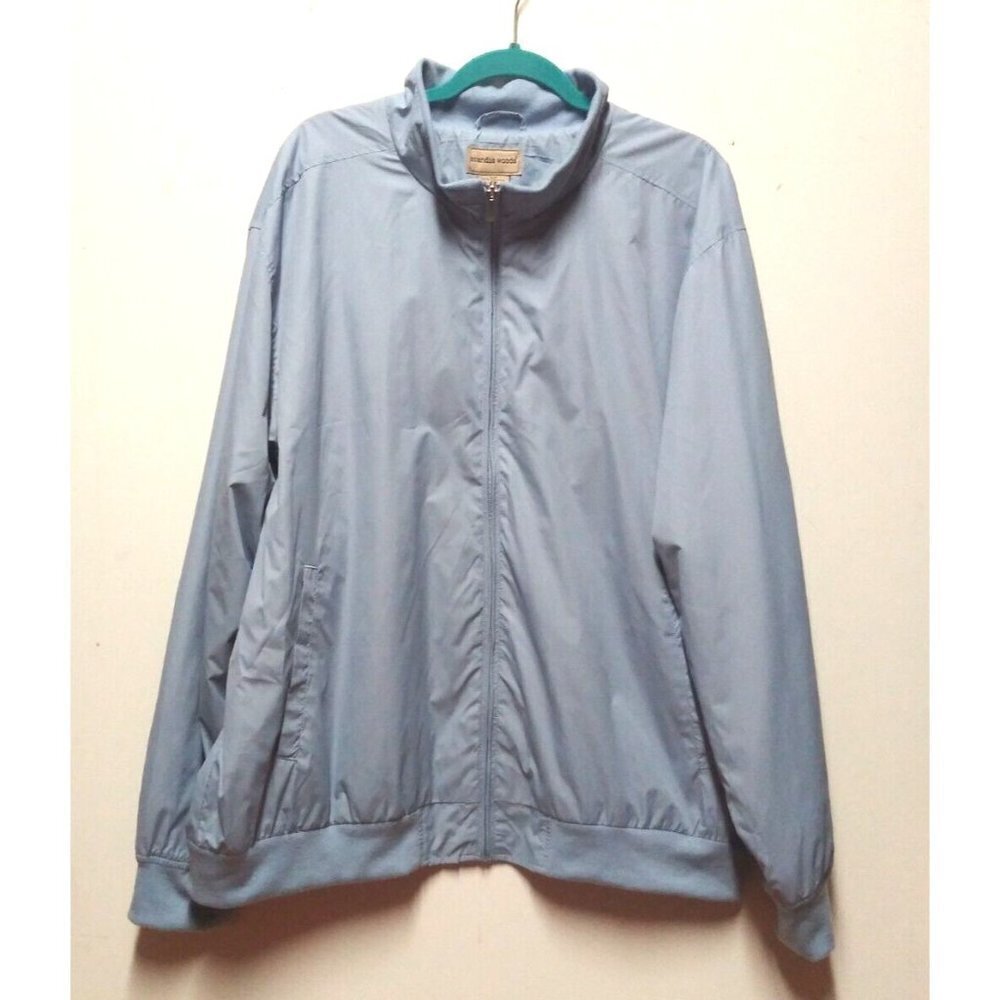 Vintage 90s Scandia Woods Mens Jacket Bomber 2XL Blue Polyester Lined, Pockets